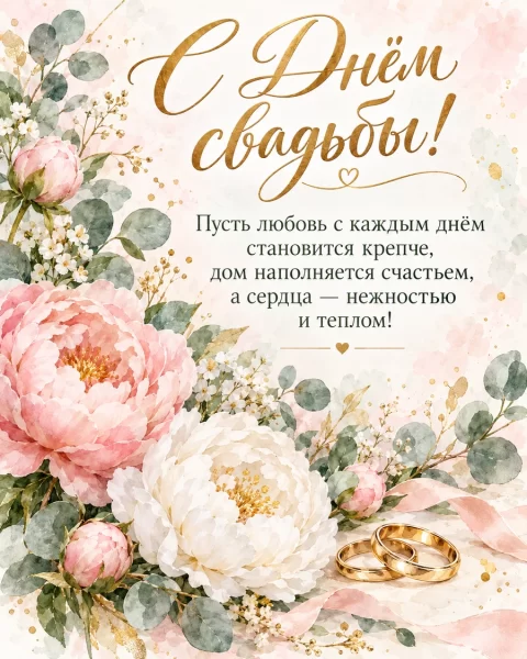 С днём свадьбы!