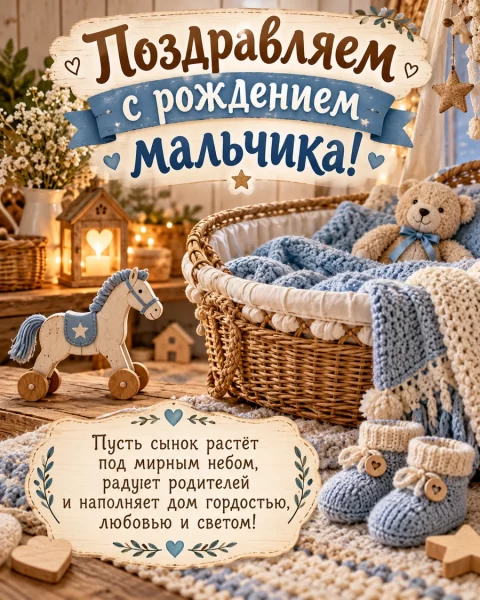 Поздравляем с рождением мальчика!