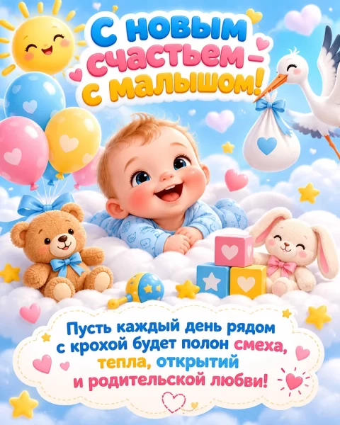 С новым счастьем — с малышом!