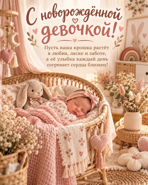 С новорождённой девочкой!
