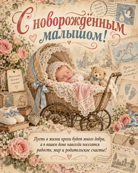 С новорожденным малышом!