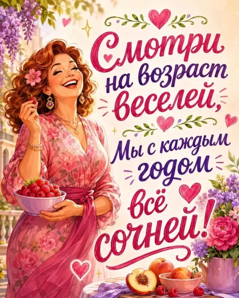 Смотри на возраст веселей, мы с каждым годом — всё сочней!