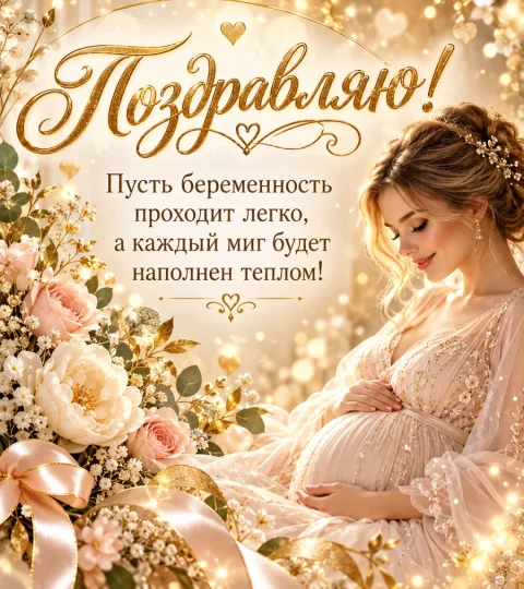 Пусть беременность проходит легко, а каждый миг будет наполнен теплом!