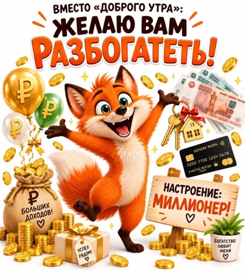 Вместо «доброго утра»: желаю вам разбогатеть!