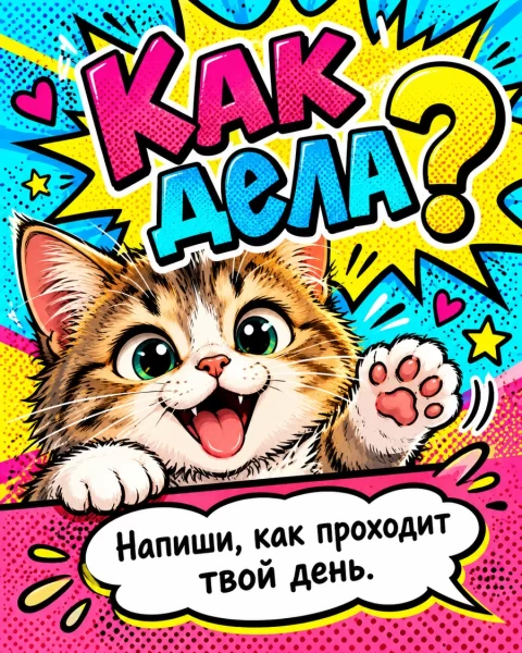 Как дела? Напиши, как проходит твой день.