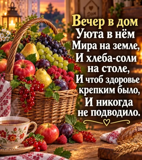 Вечер в дом — уюта в нём