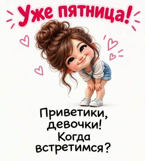 Уже пятница! Приветики, девочки! Когда встретимся?