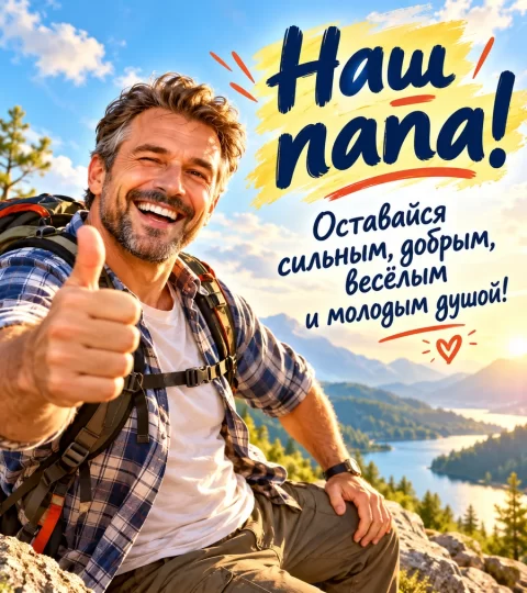 Оставайся сильным, добрым, весёлым и молодым душой!