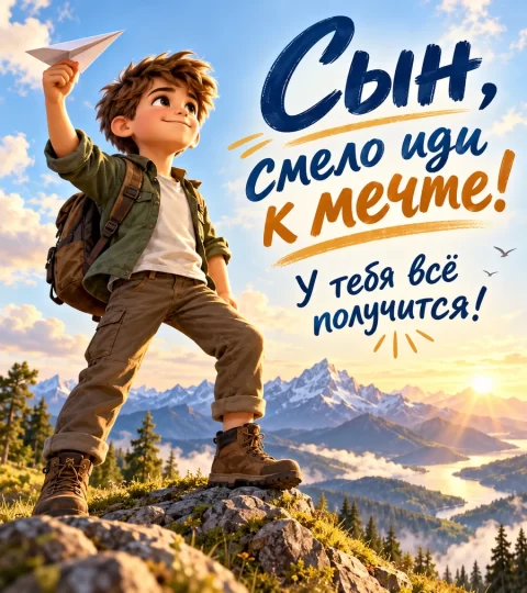 Сын, смело иди к мечте!
