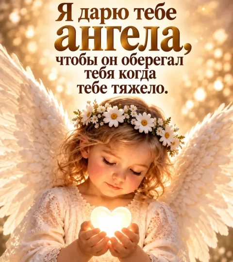 Я дарю тебе ангела, чтобы он оберегал тебя когда тебе тяжело.
