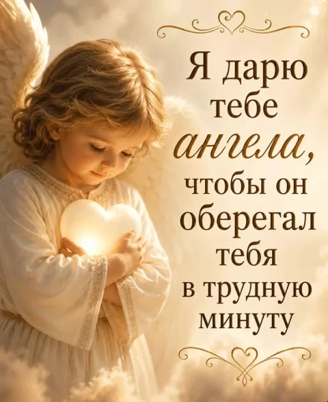 Я дарю тебе ангела, чтобы он оберегал тебя в трудную минуту