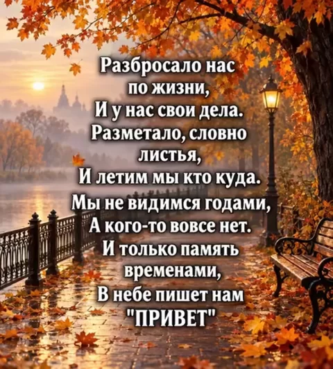Разбросало нас по жизни, и у нас свои дела
