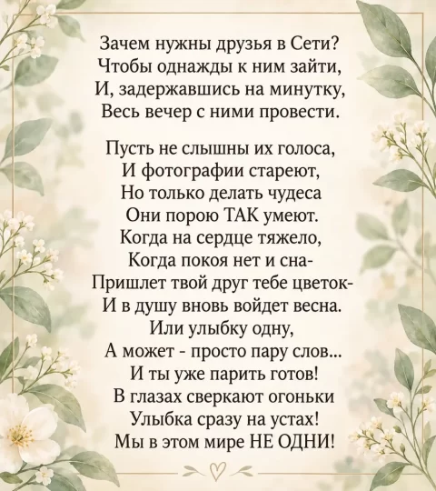 Зачем нужны друзья в Сети?