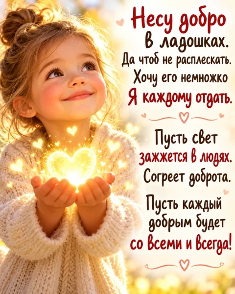 Несу добро в ладошках