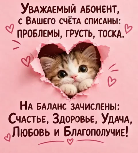 У уважаемый абонент! С вашего счёта списаны: проблемы, грусть, тоска