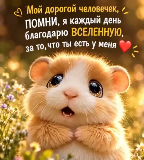 Мой дорогой человечек, помни, я каждый день благодарю вселенную за то, что ты есть у меня