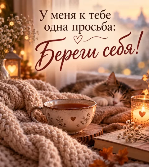 У меня к тебе одна просьба: Береги себя!
