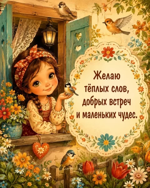 Желаю тёплых слов, добрых встреч и маленьких чудес