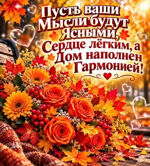 Пусть ваши мысли будут ясными, сердце лёгким, а дом наполнен гармонией!