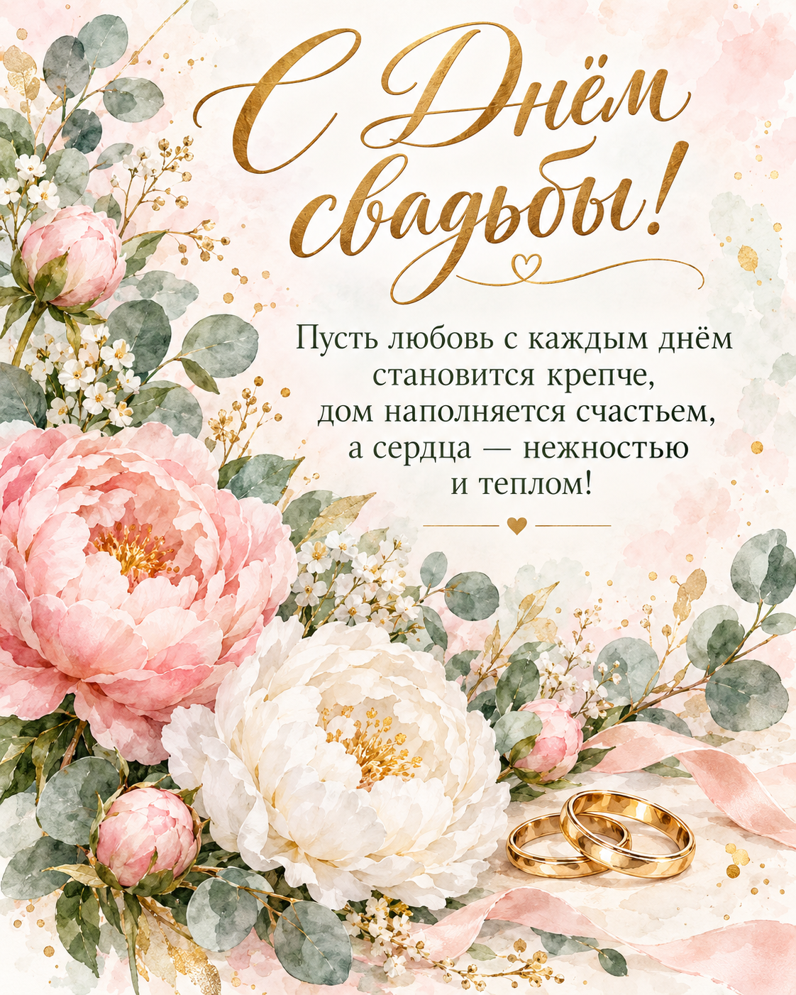 С днём свадьбы!