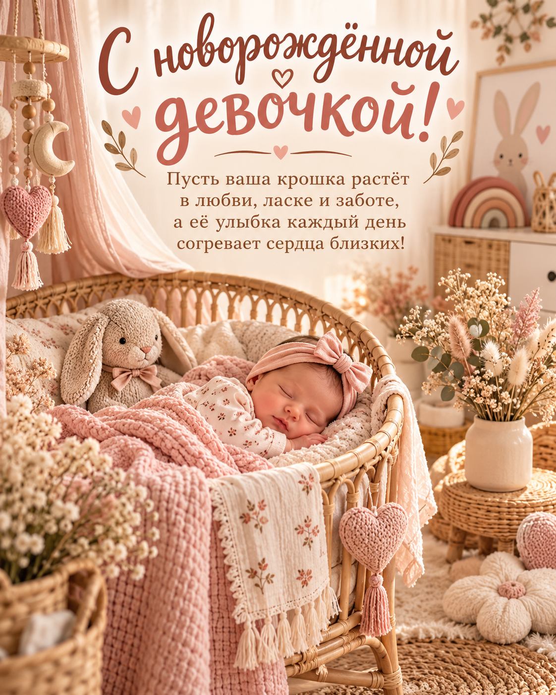 С новорождённой девочкой!