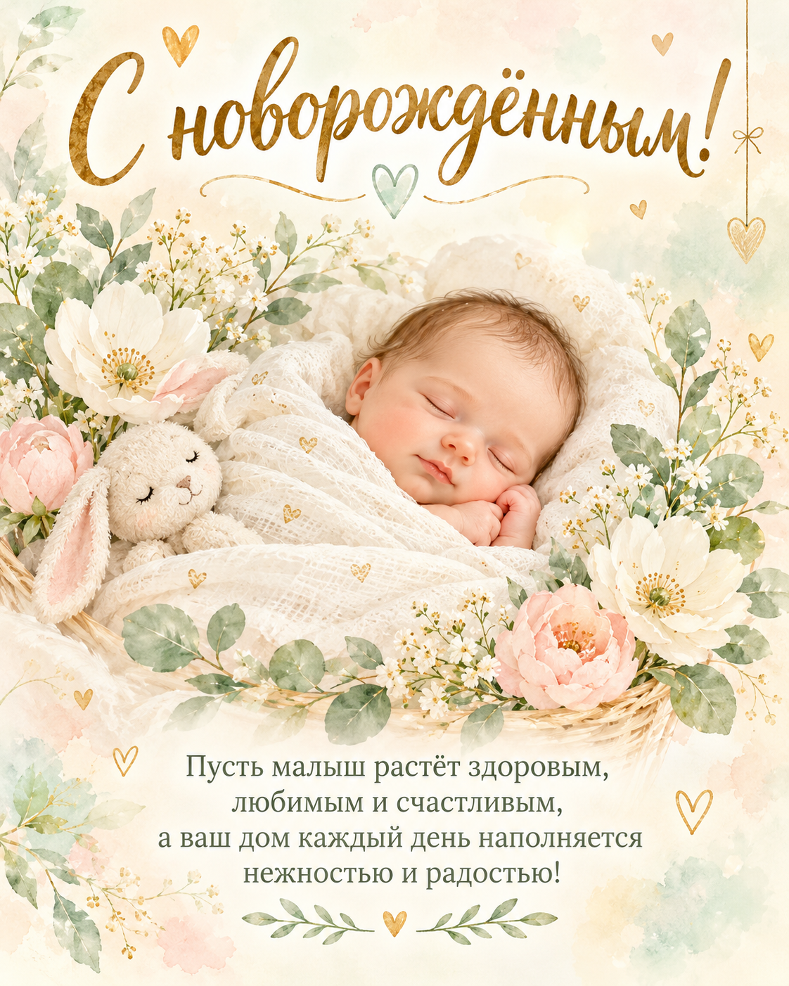 С новорожденным!