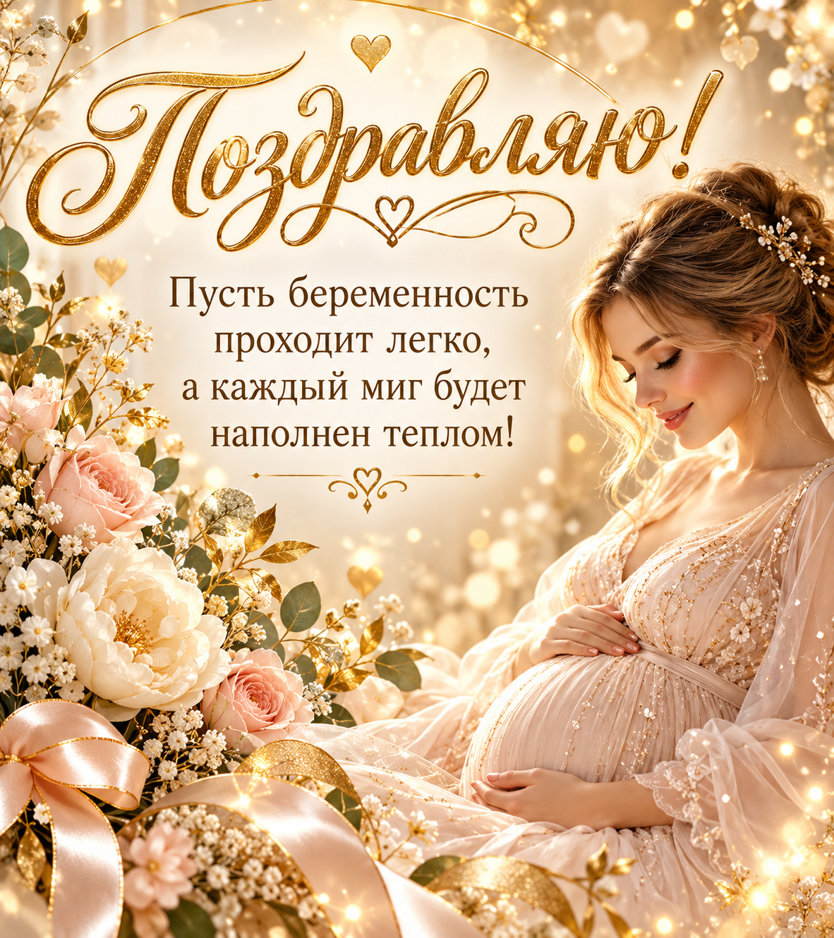 Пусть беременность проходит легко, а каждый миг будет наполнен теплом!