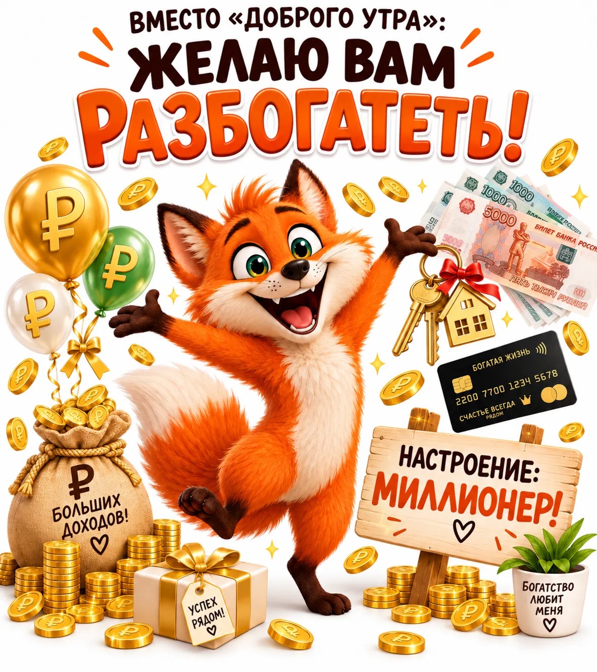 Вместо «доброго утра»: желаю вам разбогатеть!