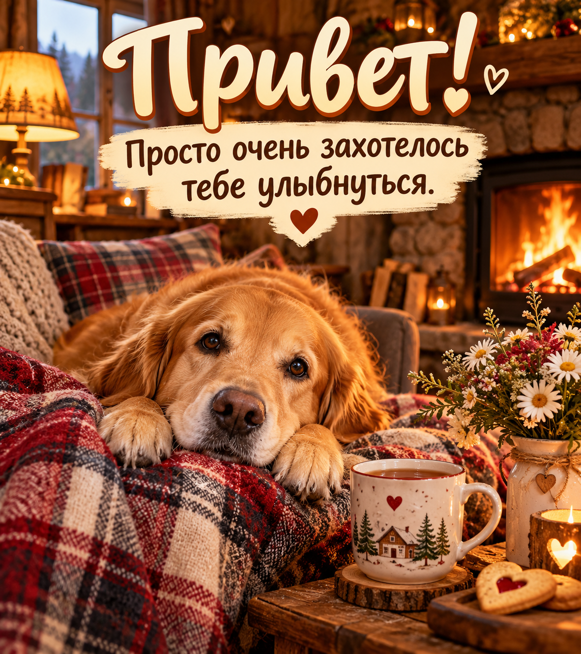 Привет! Просто очень захотелось тебе улыбнуться.
