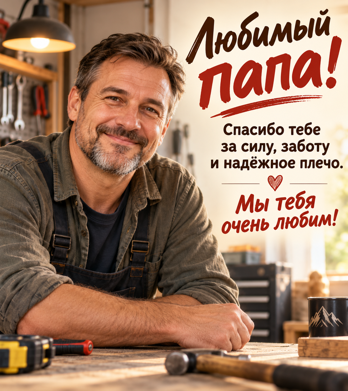 Спасибо тебе за силу, заботу и надёжное плечо.