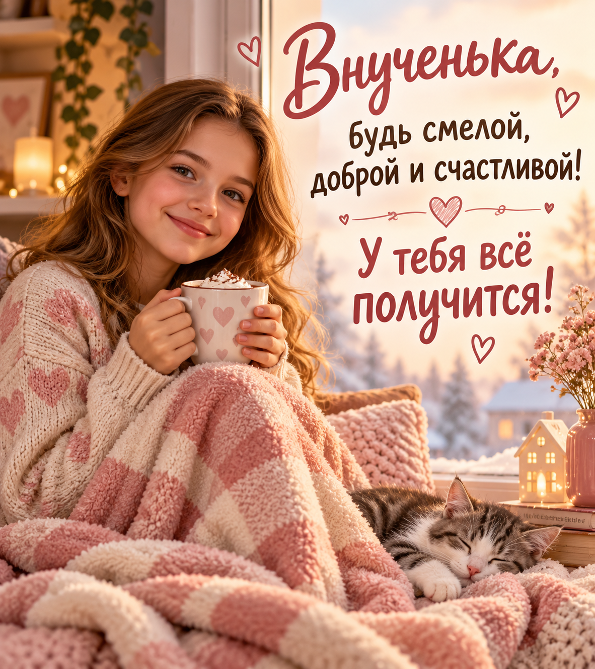 Внученька!