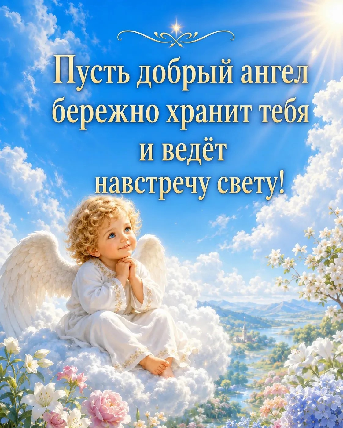 Пусть добрый ангел бережно хранит тебя и ведёт навстречу свету!