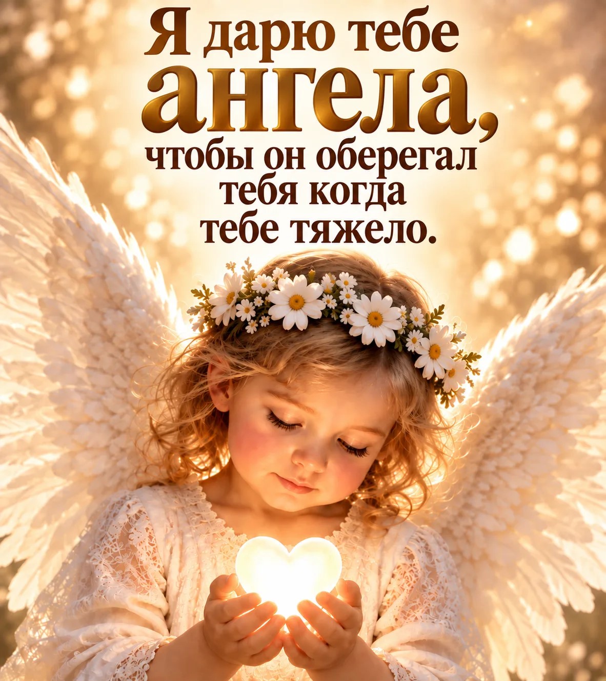 Я дарю тебе ангела, чтобы он оберегал тебя когда тебе тяжело.