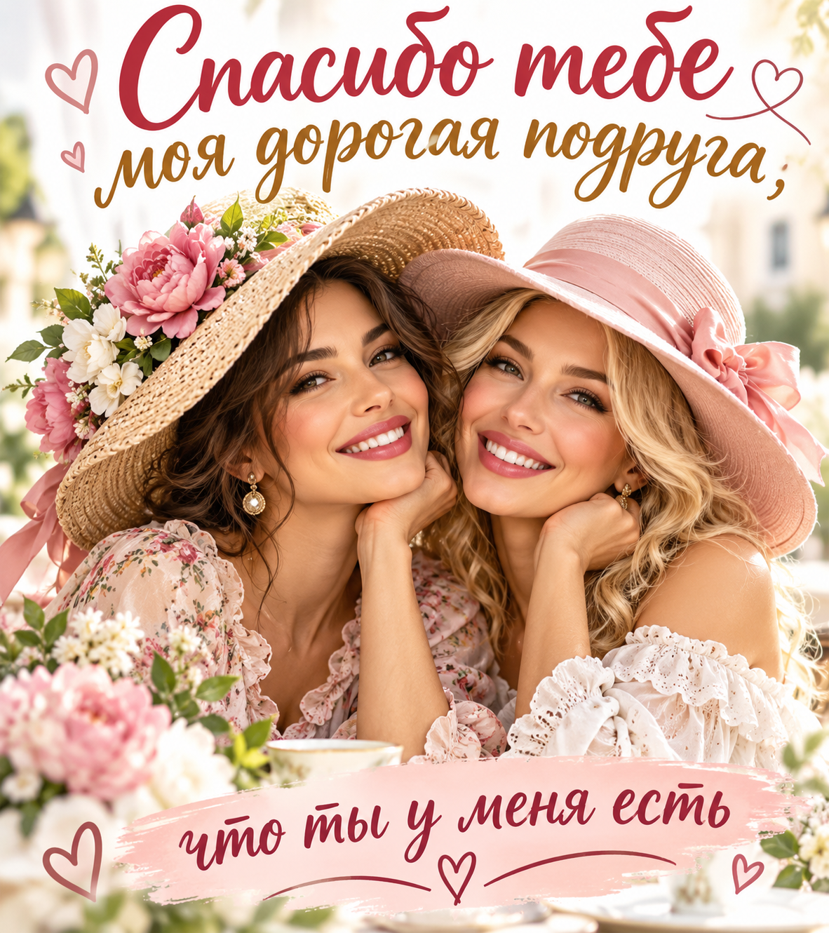 Спасибо тебе, моя дорогая подруга, что ты у меня есть