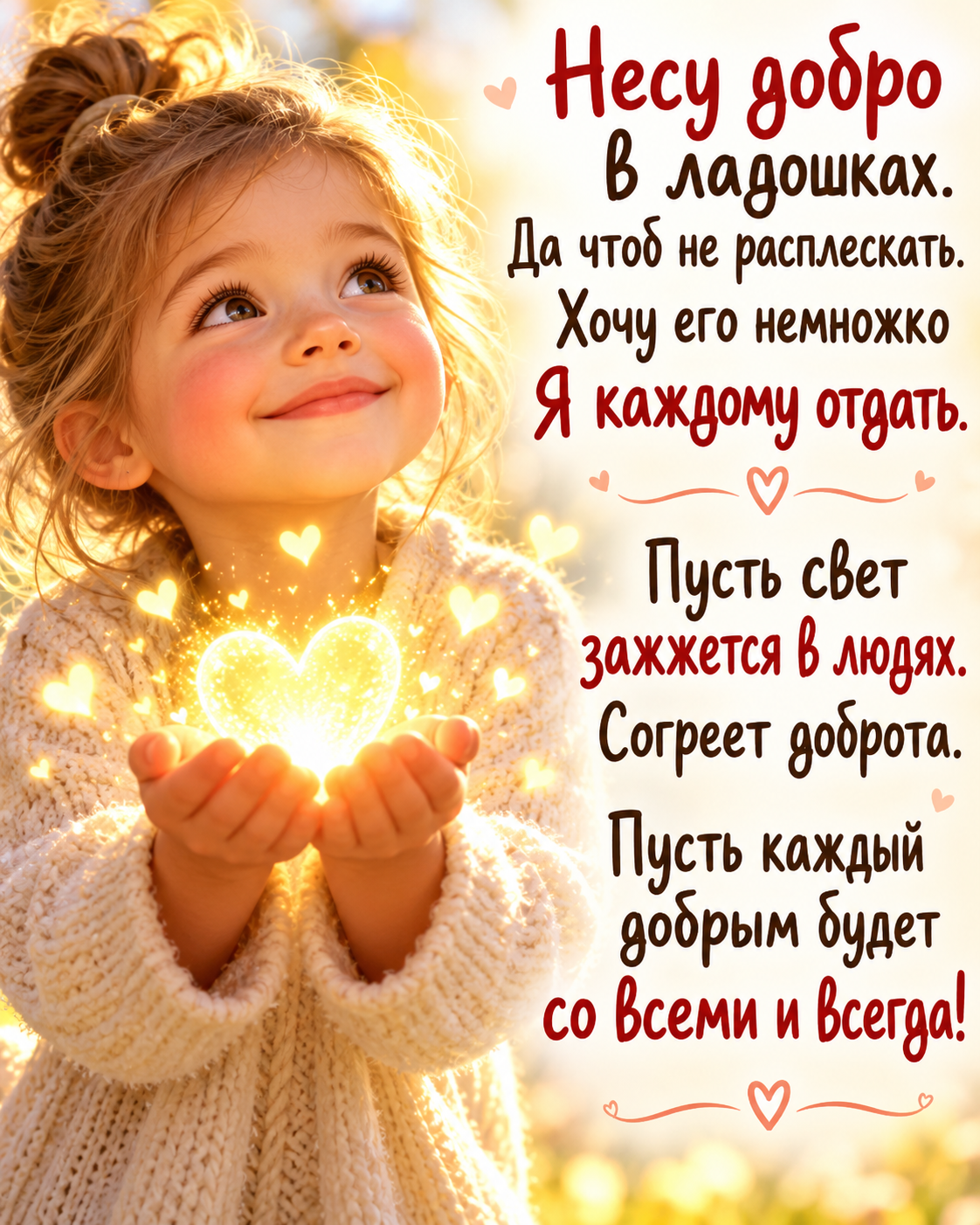 Несу добро в ладошках