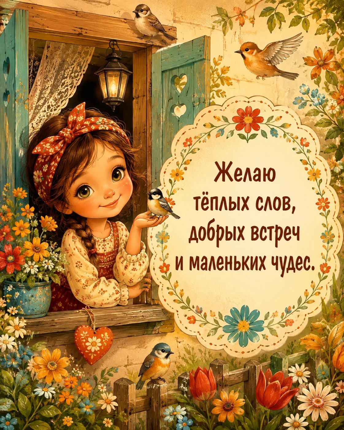 Желаю тёплых слов, добрых встреч и маленьких чудес