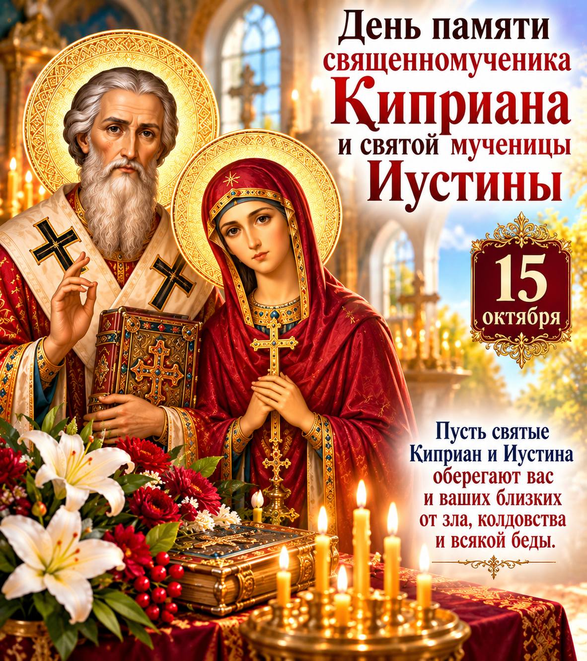 День памяти священномученика Киприана и святой мученицы Иустины